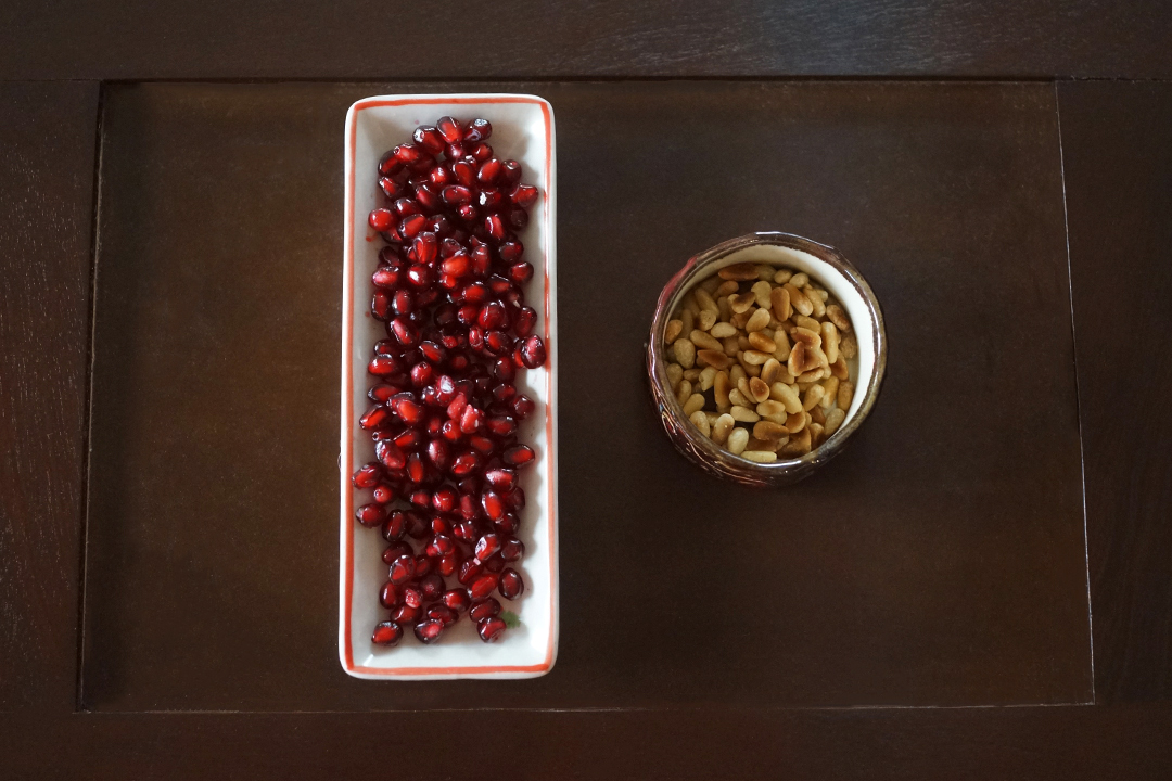 Pomegranate Arils, Pine Nuts