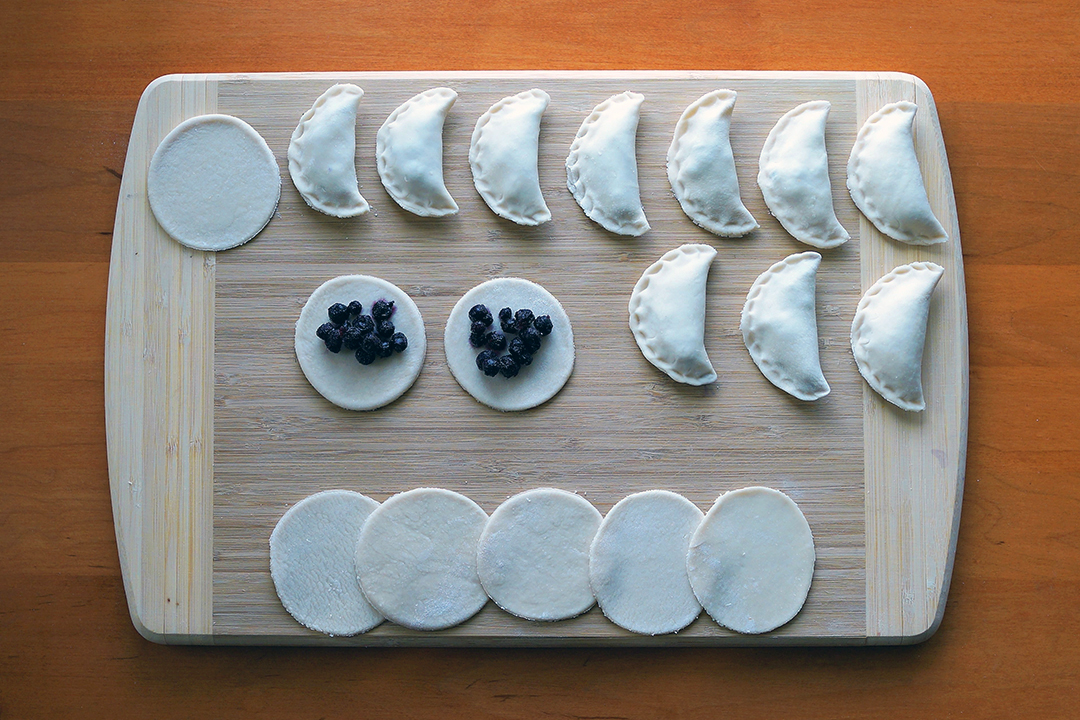 Making Blueberry Pierogi